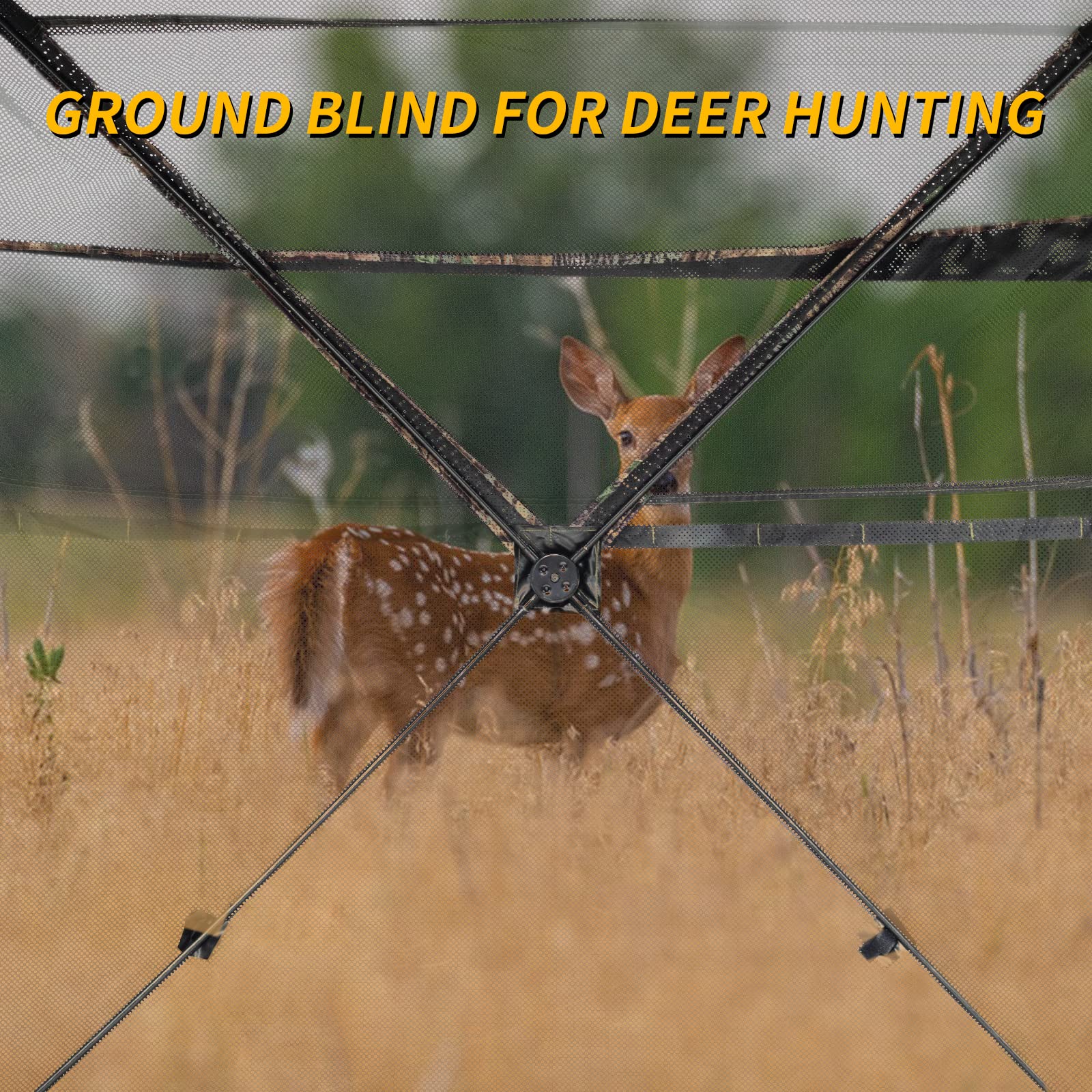 Funhorun Hunting Blind 270 Degree See Through Ground Blind For Hunting, 2/3 Person Pop Up Camouflage Tent For Deer And Turkey, P