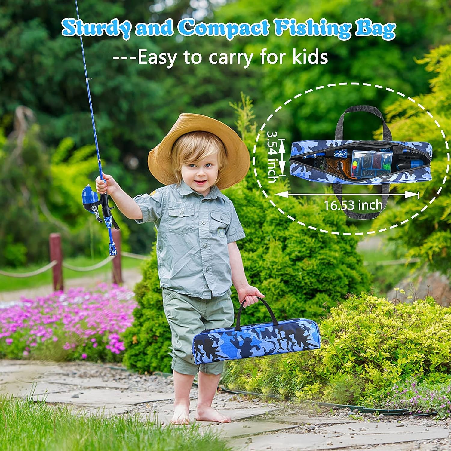 Milerong Kids Fishing Rod, Kids Fishing Pole Portable Telescopic Fishing Rod And Reel Combo Kit For Boys, Girls, Youth - With Sp