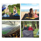 Redcamp Large Waterproof Stadium Blanket For Cold Weather, Soft Warm Fleece Camping Blanket Windproof For Outdoor Sports, Blue/R