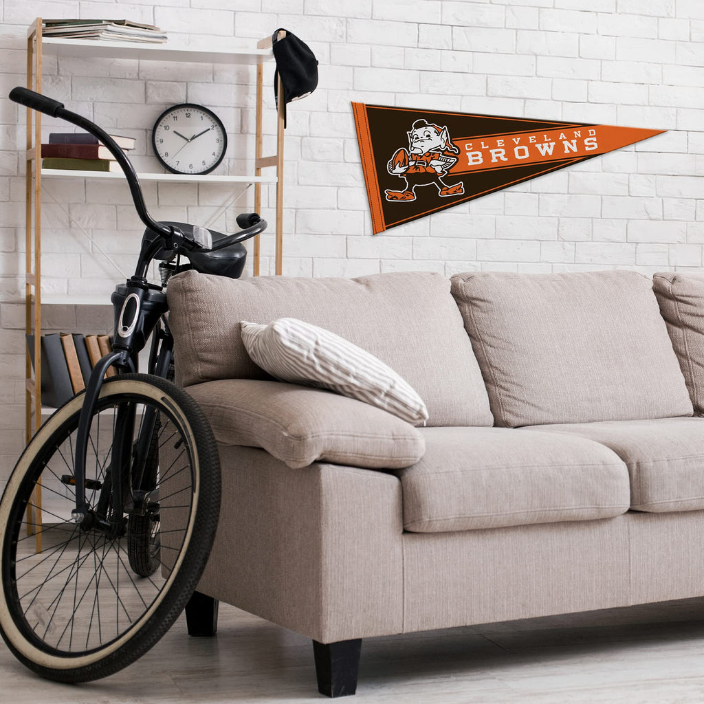Rico Industries Nfl Football Cleveland Browns Retro 12'' X 30'' Felt Wall D  Cor Pennant - Great For Home/Bed Room/Man Cave D  C