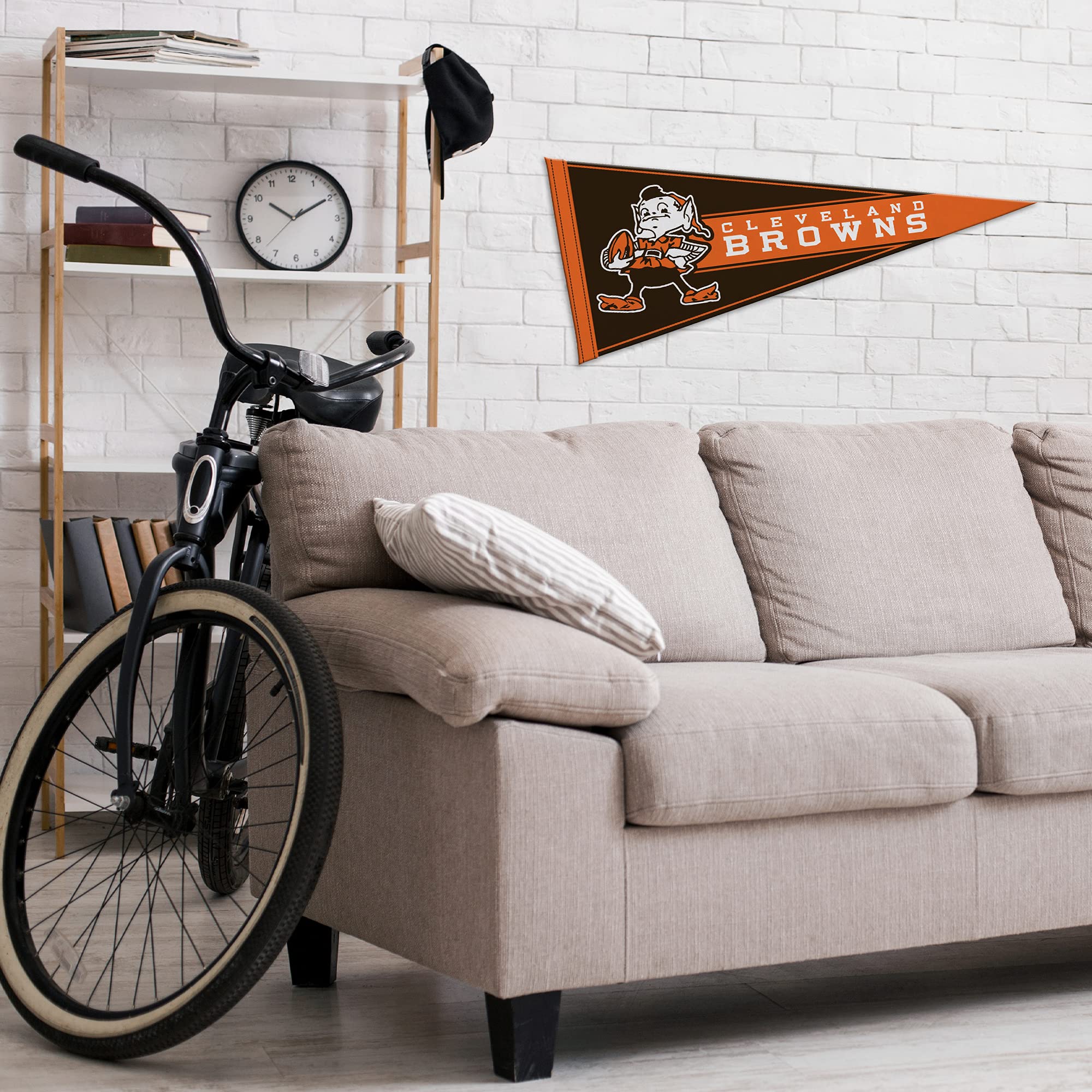 Rico Industries Nfl Football Cleveland Browns Retro 12'' X 30'' Felt Wall D  Cor Pennant - Great For Home/Bed Room/Man Cave D  C