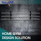 Yes4All Barbell Holder Horizontal Storage Rack For Home Gym Organizer, Barbell Storage Rack Fit 2-Inch Olympic Bars, Curl Bars,