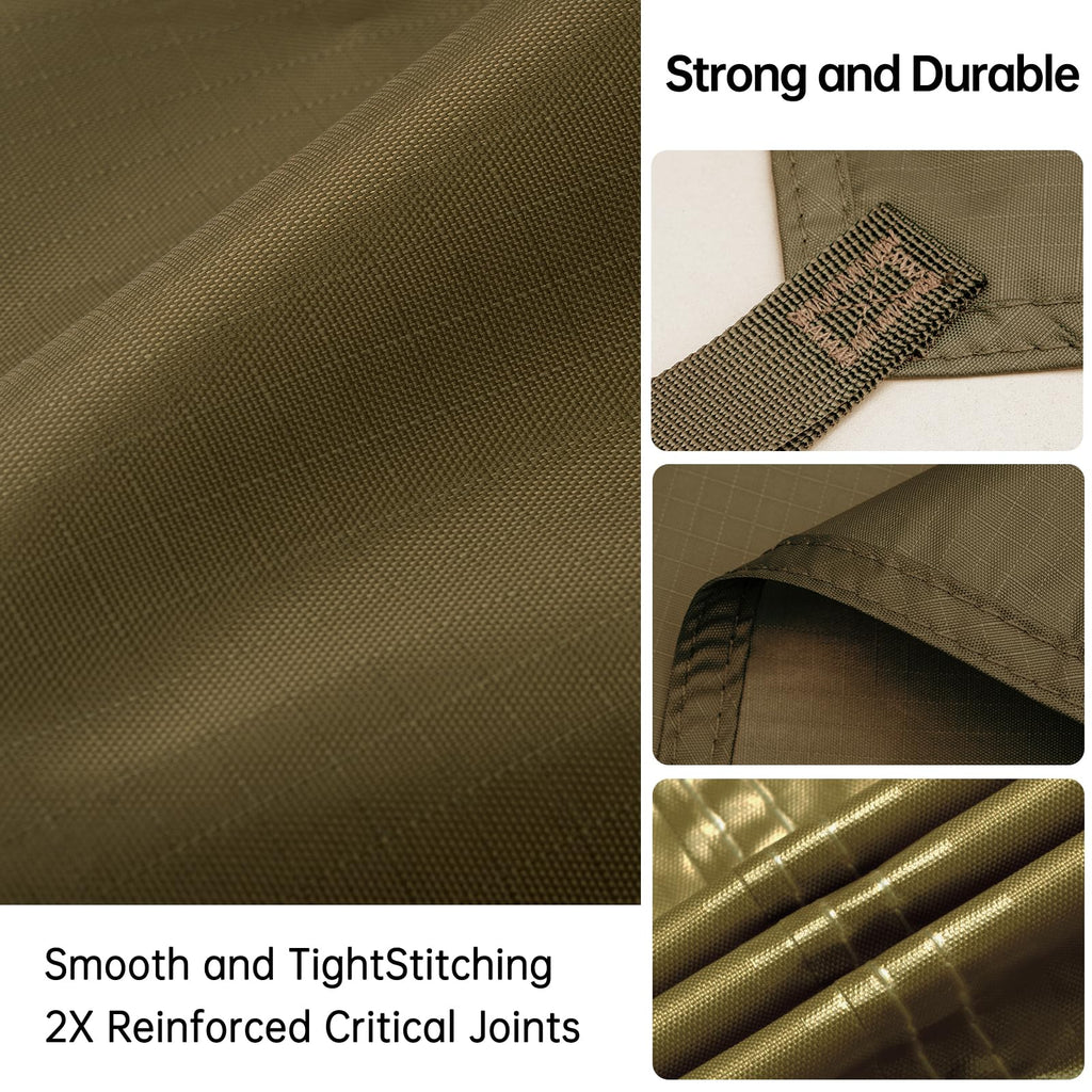 Free Soldier Camping Tarp Waterproof Portable Multifunctional Outdoor Traveling Awning Backpacking Shelter Rain Tarp (Olive-Gree
