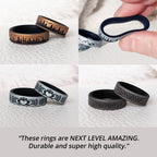 Knot Theory Dual Layer Forest Silicone Ring For Men And Women - Metallic Blue Size 13, Breathable Comfort Fit 6Mm Bandwidth
