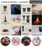 Origem Portable Air Pump, 5.2Kpa Mini Electric, Rechargeable Battery With Camping Light, Quick Inflate/Deflate For Pool Floats,