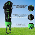 Malaga Soccer Shin Guard with Adjustable Straps-Black/N. Green - Vizari Sports