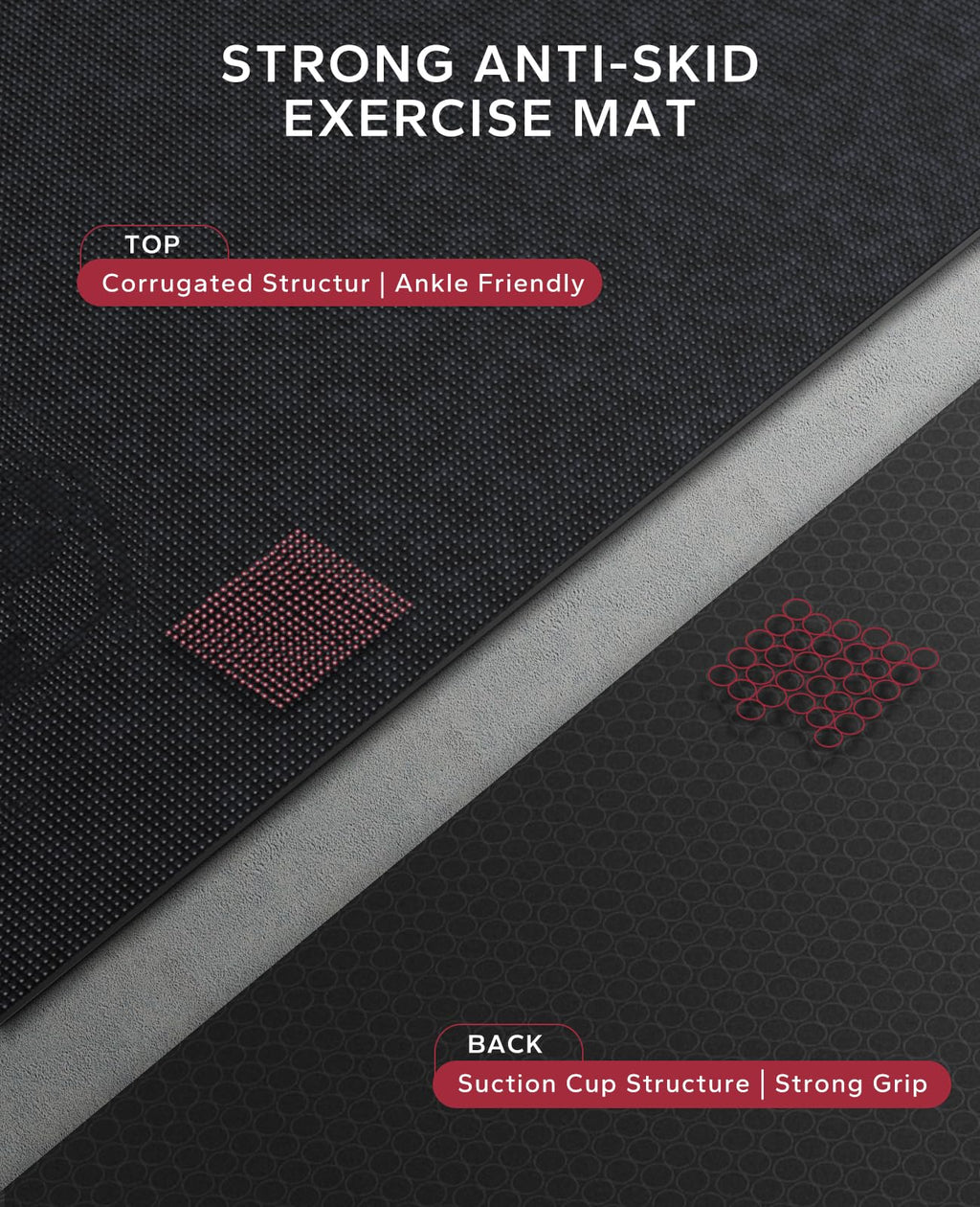 Hapbear Extra Large Exercise Mat 6X4X8Mm(13 Inch), Non Slip, Ultra Durable, Thick Workout Mats For Home Gym Flooring Cardio, Yog