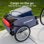 Schwinn Daytripper Bike Cargo Trailer, Holds up to 100 lb, Universal Coupler, Folding Frame, Quick-Release Wheels, 16-Inch Air-F