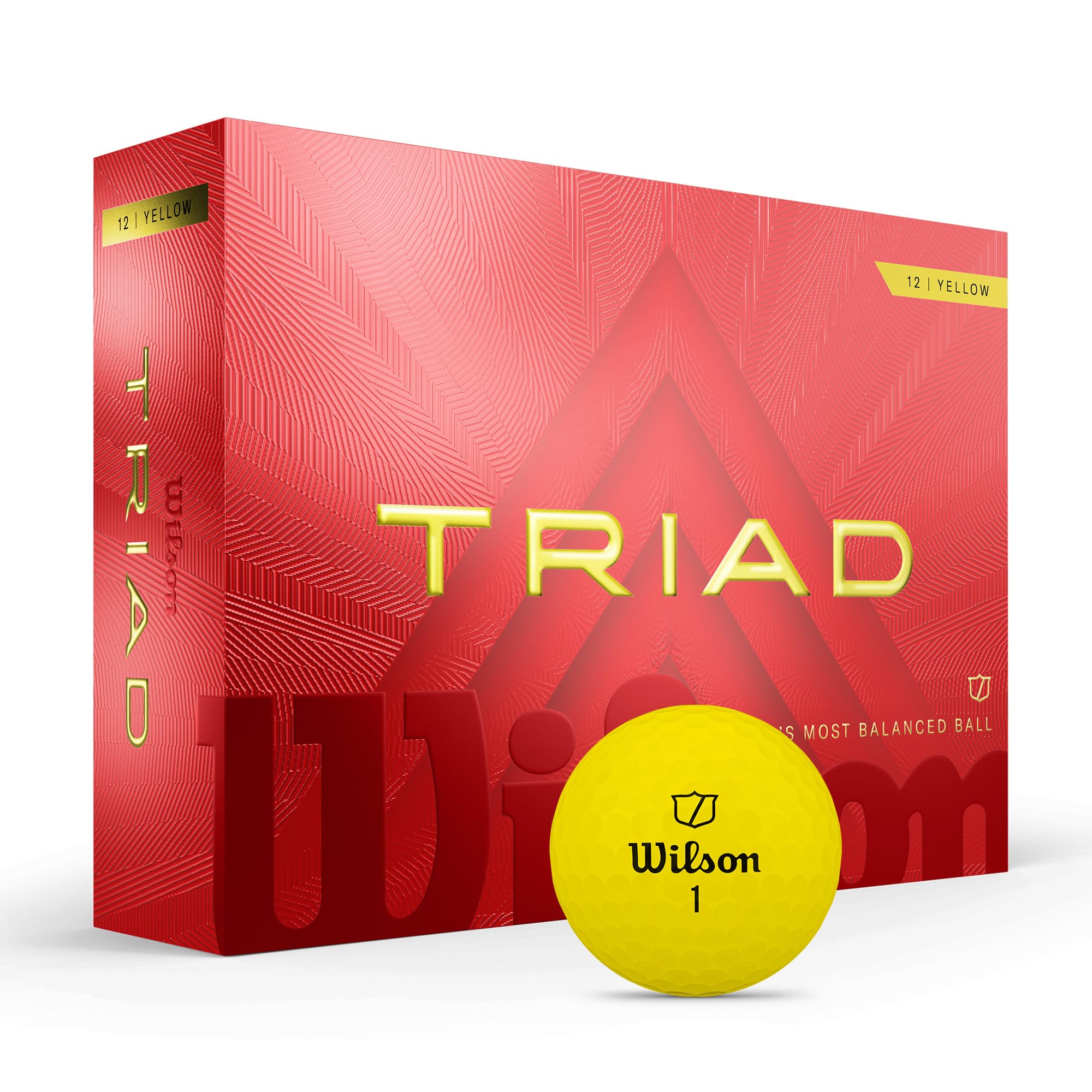 Wilson 2025 Triad Golf Balls - Yellow, 12 Balls