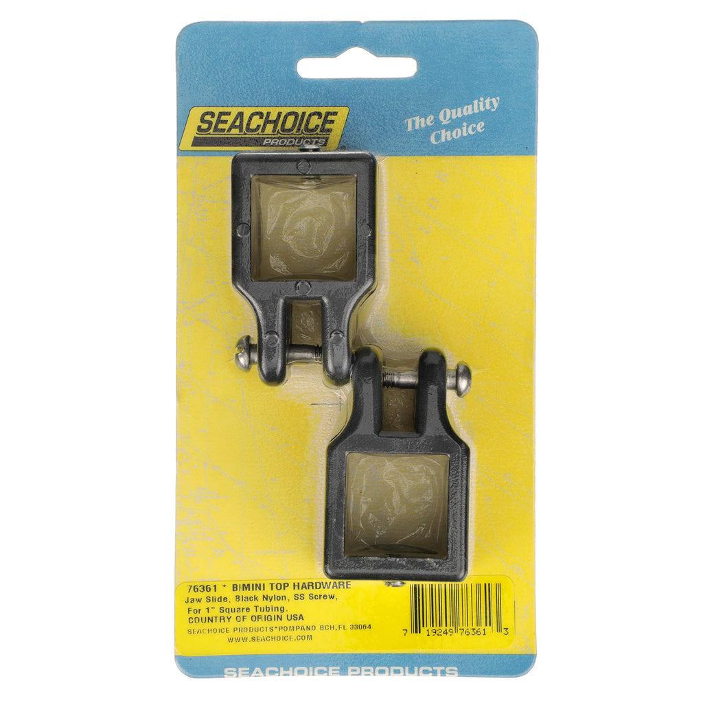 Seachoice Square Jaw Slide For 1 In. Square Tube Bimini Tops, Black Nylon, Pack Of 2