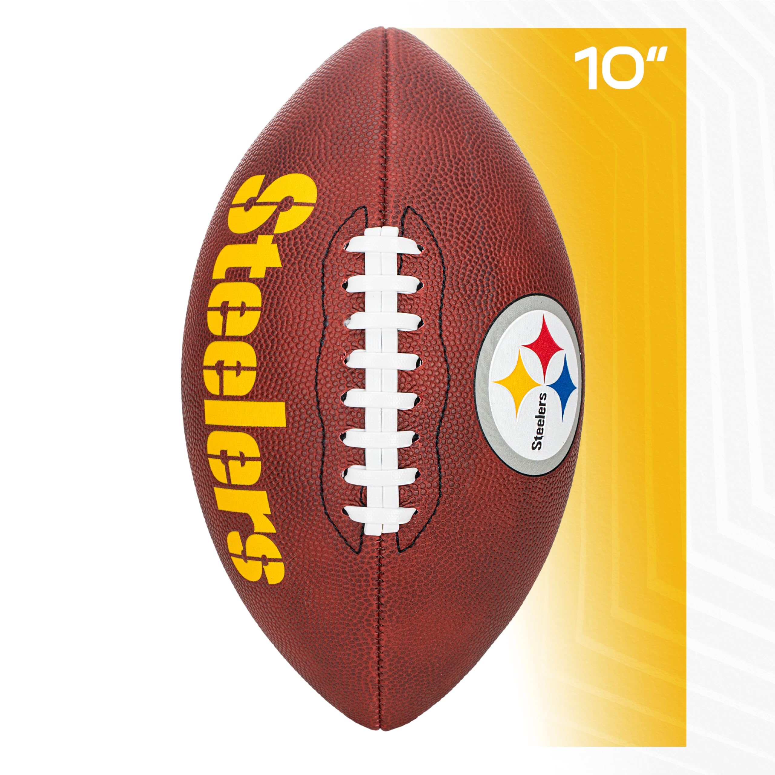 Franklin Sports Nfl Pittsburgh Steelers Football - Youth Junior Size Football For Kids - Official Nfl Team Logo + Colors Youth B