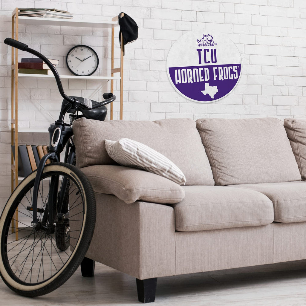 Rico Industries Ncaa Tcu Horned Frogs Classic Shape Cut Pennant - Home And Living Room D  Cor - Soft Felt Ez To Hang 20.5 X 18