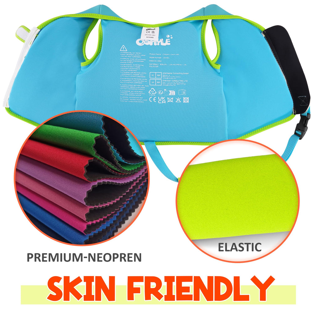Oshyle Children'S Girls Boys Swimming Vest For Toddlers With Adjustable Safety Straps Age 1-9 (Crocodile, M(3-6))