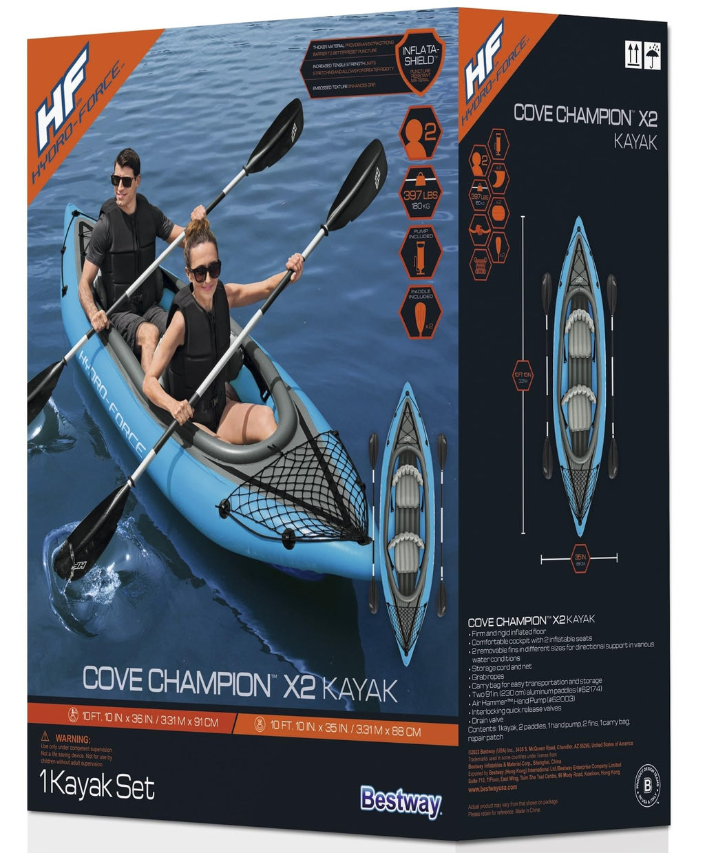 Hydro-Force Cove Champion X2 Inflatable Kayak Set 10