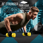 Fitness Republic 5Lb Neoprene Workout Dumbbells Set Of 2 - Non Slip, Anti Roll Exercise & Fitness Dumbbells - Hex Shaped Hand We