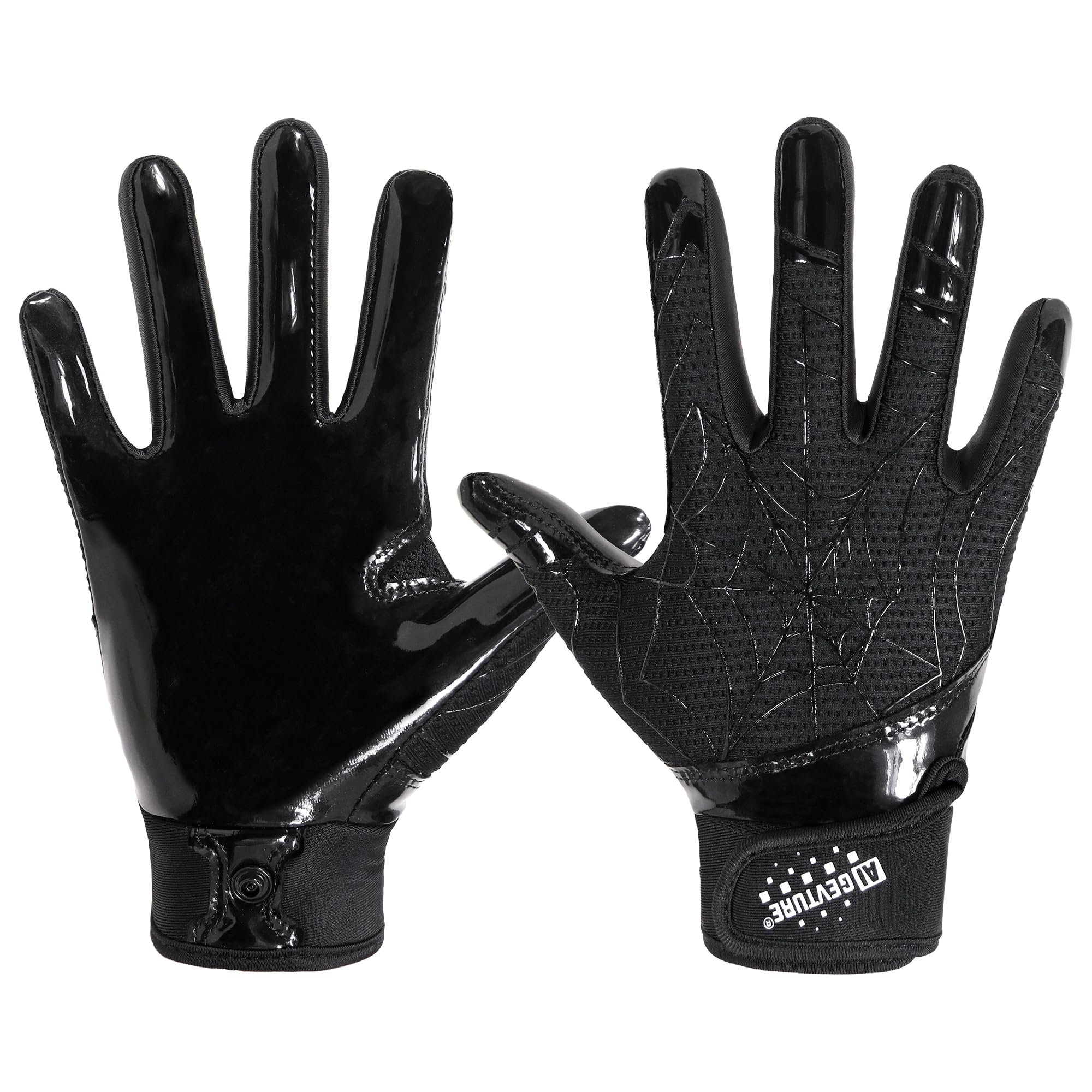 AIGEVTURE Youth Football Gloves Kid Receiver Gloves Boys Girls Unmatched Grip Great Gift (Black, Youth M)