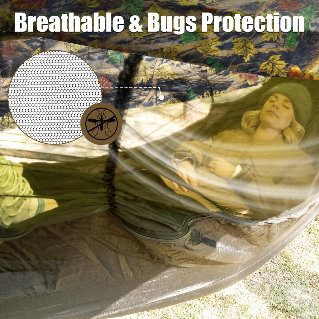 Night Cat Camping Hammock Tent: Lightweight Portable 4 In 1 Hammock With Rain Tarp And Mosquito Net For Hiking Jungle Outdoor Ca