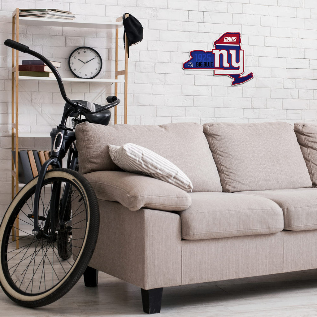 Rico Industries Nfl New York Giants State Shape Shape Cut Pennant - Home And Living Room D  Cor - Soft Felt Ez To Hang 18X0.10X1