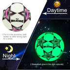 Milachic Soccer Ball Glow In The Dark Size 4 Soccer Ball, Holographic Glowing Light Up Soccer Ball With Pump For Girls Boys Yout