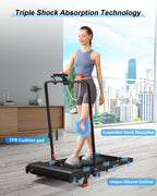 Lichico Treadmill With Incline Walking Pad Under Desk For Home And Office, 8.7Mph Compact Portable Folding Treadmill With Handle
