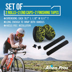 Alien Pros Bike Handlebar Tape Carbon Fiber (Set Of 2) Black Yellow - Enhance Your Bike Grip With These Bicycle Handle Bar Tape
