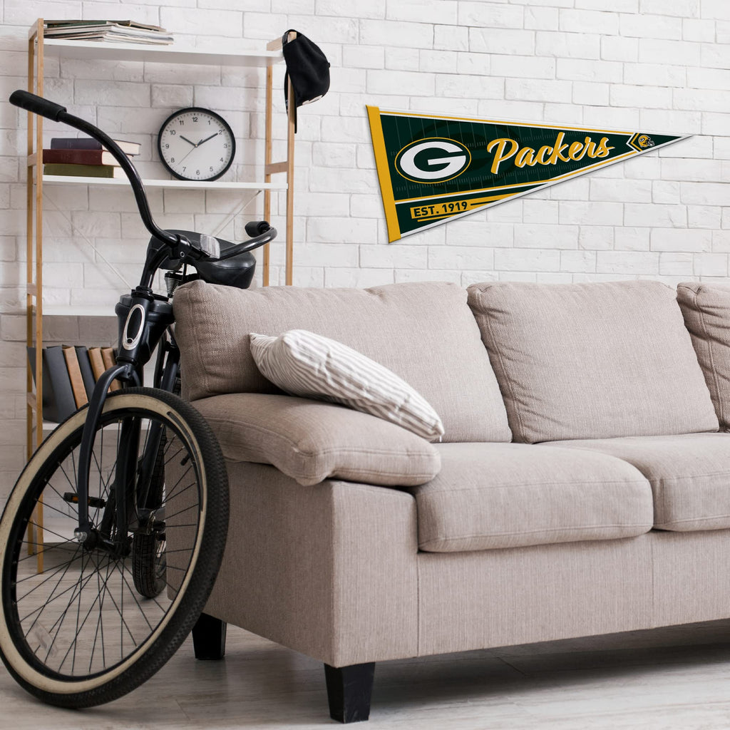 Rico Industries Nfl Football Green Bay Packers Classic 12'' X 30'' Felt Wall D  Cor Pennant - Great For Home/Bed Room/Man Cave D