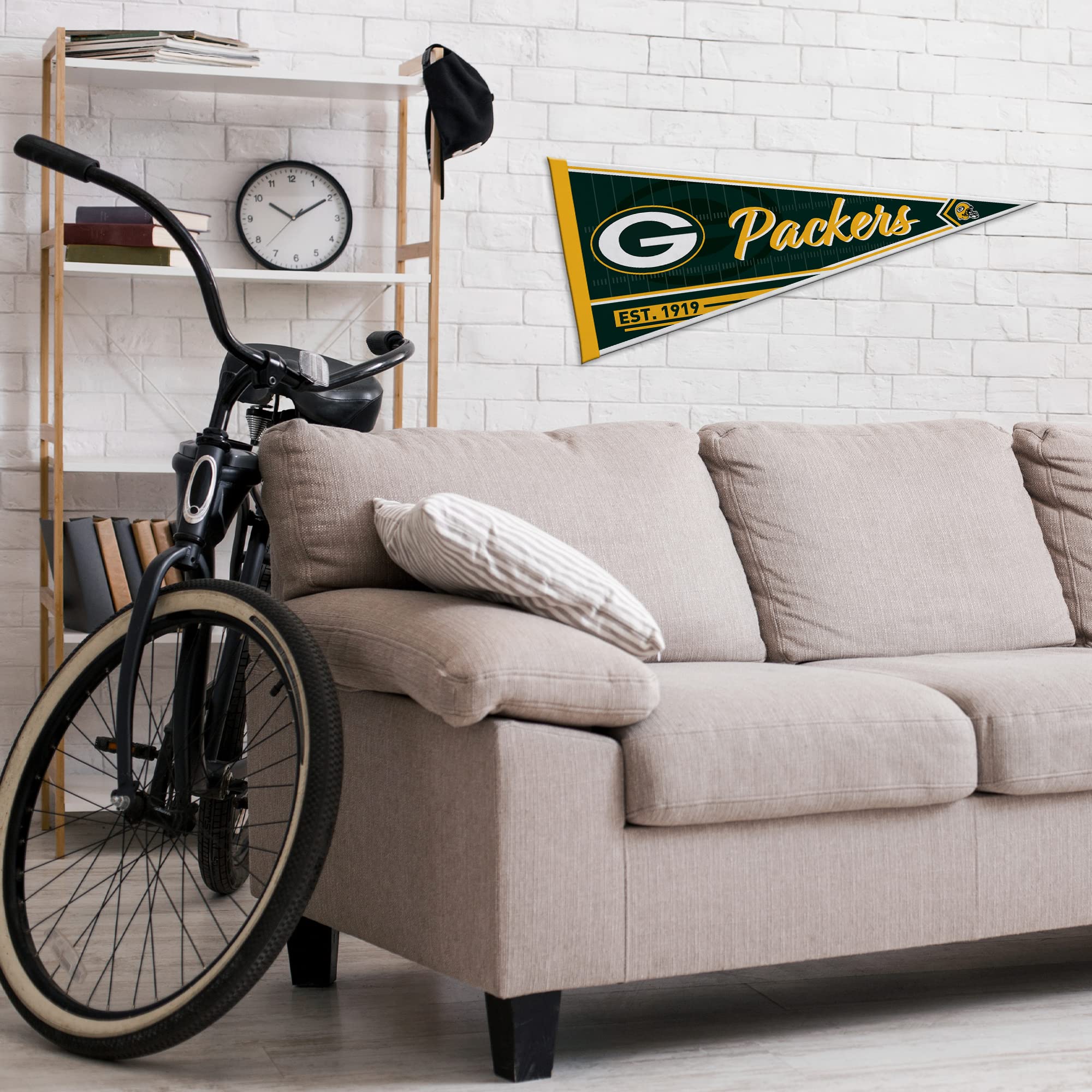 Rico Industries Nfl Football Green Bay Packers Classic 12'' X 30'' Felt Wall D  Cor Pennant - Great For Home/Bed Room/Man Cave D