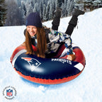 Bigmouth New England Patriots Nfl Fan Gear Outdoor Toys, Officially Licensed - Inflatble Snow Tube With Handles