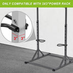 Seleware Dip Bar Attachment For 3'' X 3'' With 1'' Or 5/8'' Hole Power Cage Squat Rack, Set Of 2 Heavy Duty Steel Dip Handles Wi