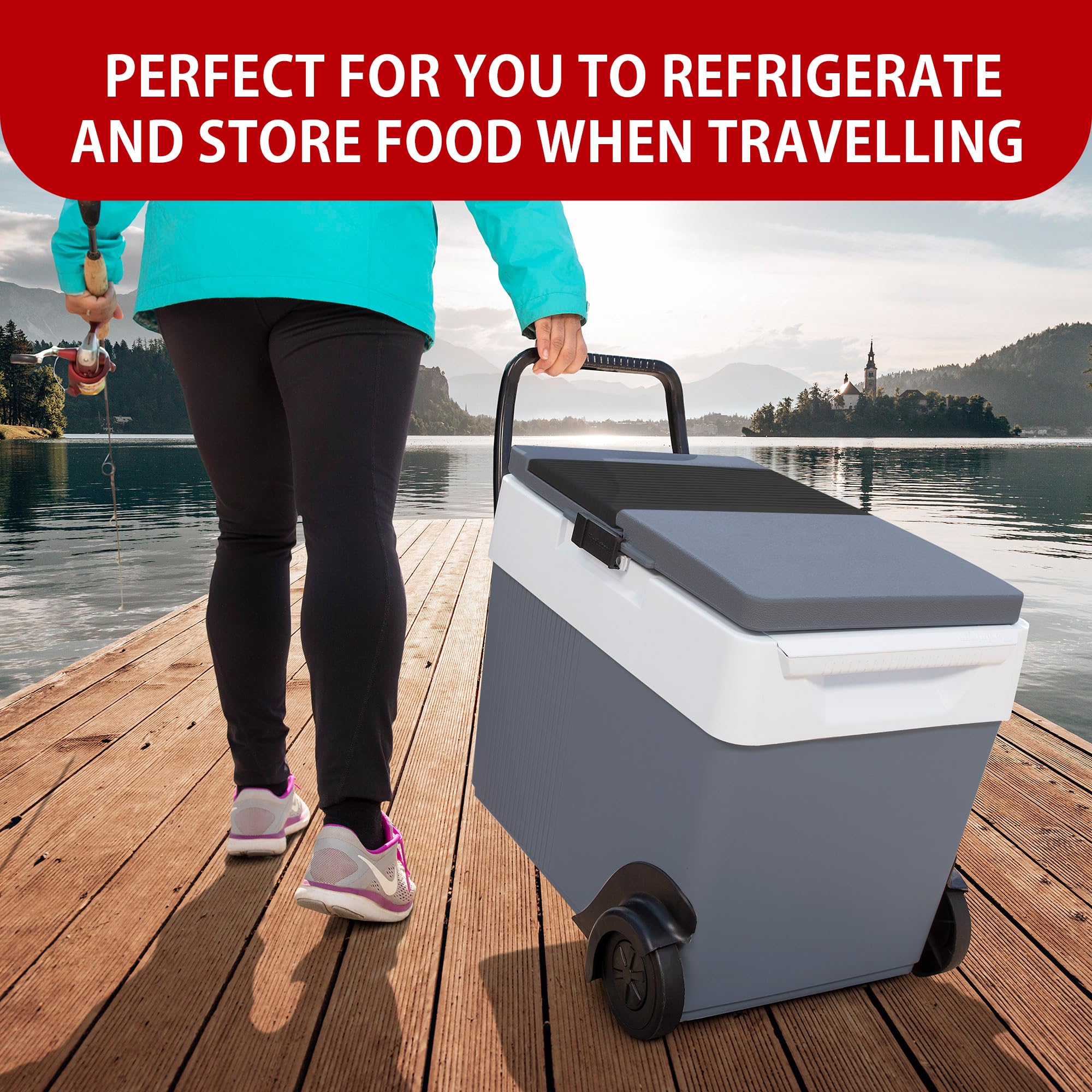 Koolatron Portable Cooler - Electric Cooler For Car, Camping, Travel, 12 V Insulated Hard Sided Refrigerator For Vehicle, Boat,