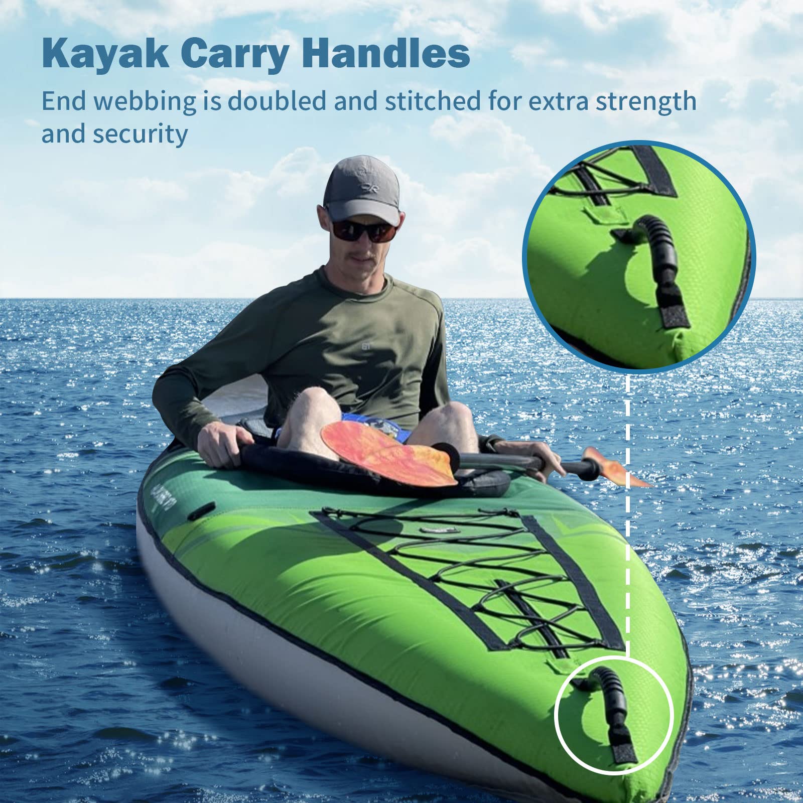 Shewmanzi Apparel Kayak Carry Handles,1 Pair Worldwood Durable Canoe Boat Handle Replacement Accessory Kit For Watercraft For Ka