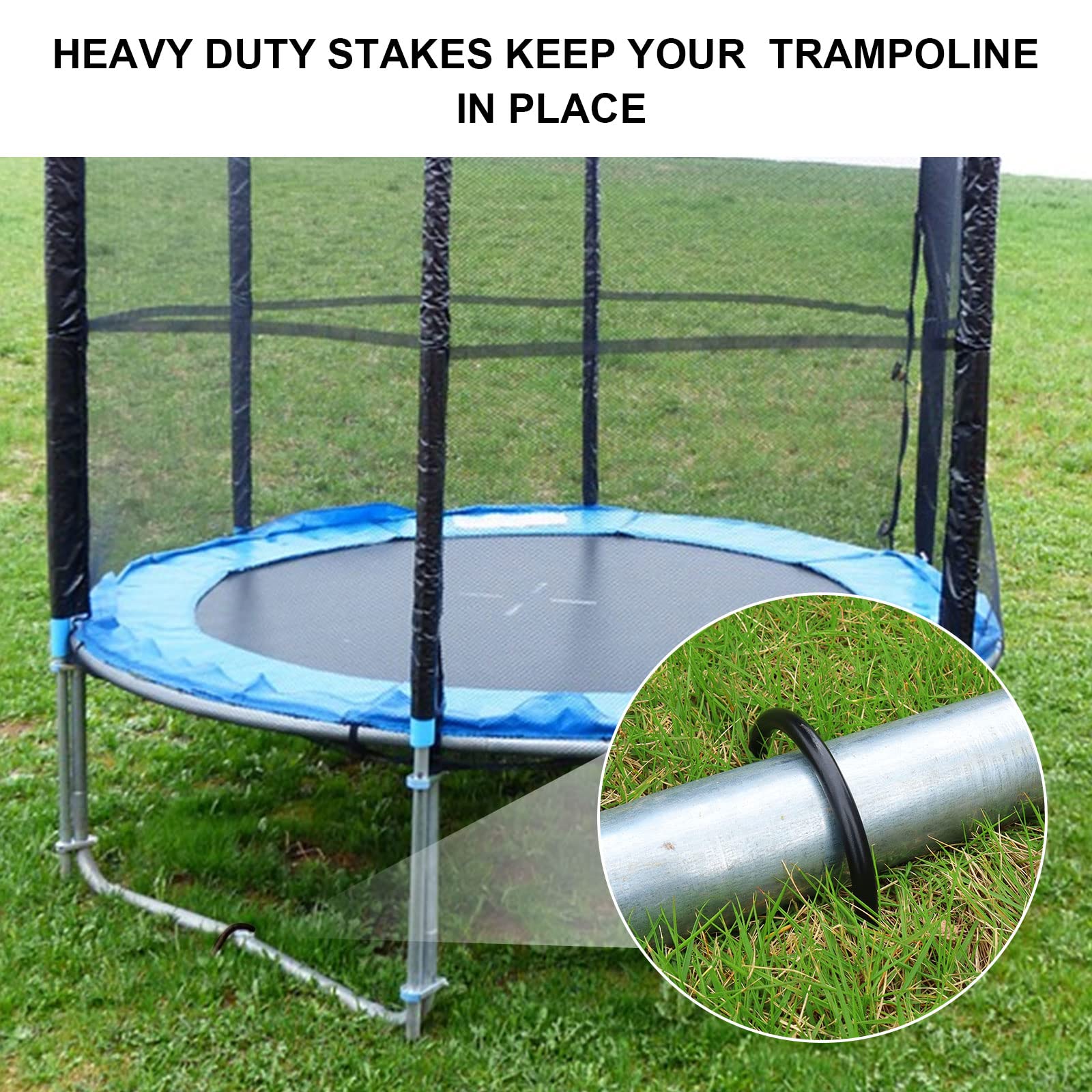 Trampoline Accessories Trampolines Stakes Trampoline Anchors Kit Heavy Duty High Wind U Type, Safety Trampoline Accessories Galv