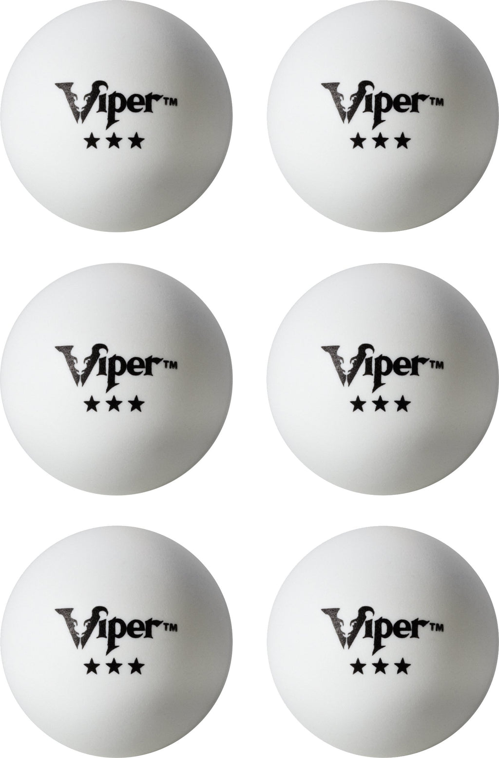 Viper Table Tennis Balls: White 40 Mm Regulation Size, 3 Star Rating, 6 Pack