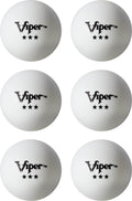Viper Table Tennis Balls: White 40 Mm Regulation Size, 3 Star Rating, 6 Pack