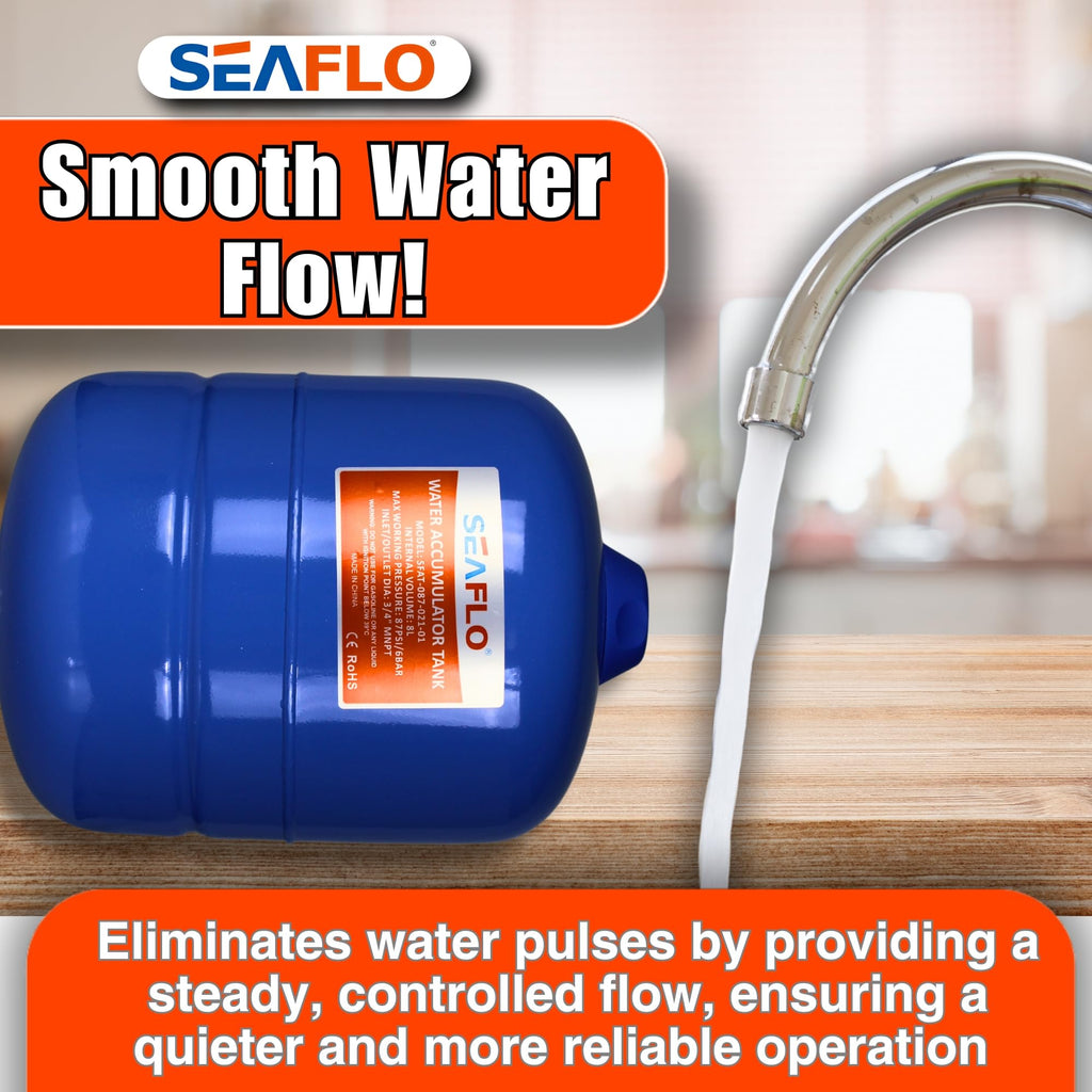 Seaflo Pre-Pressurized Accumulator Tank (2 Gallon)