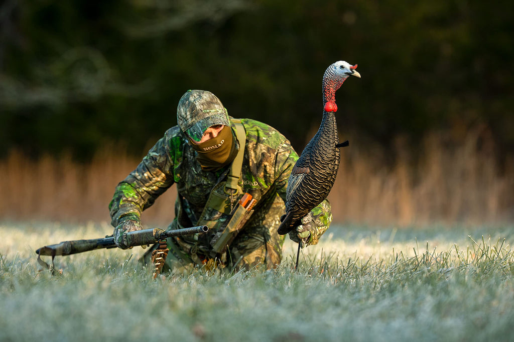 Flextone Hunting Lightweight Ultra Realistic Lifelike One Piece Outdoor Submissive Funky Chicken Turkey Decoy, Gen Ii