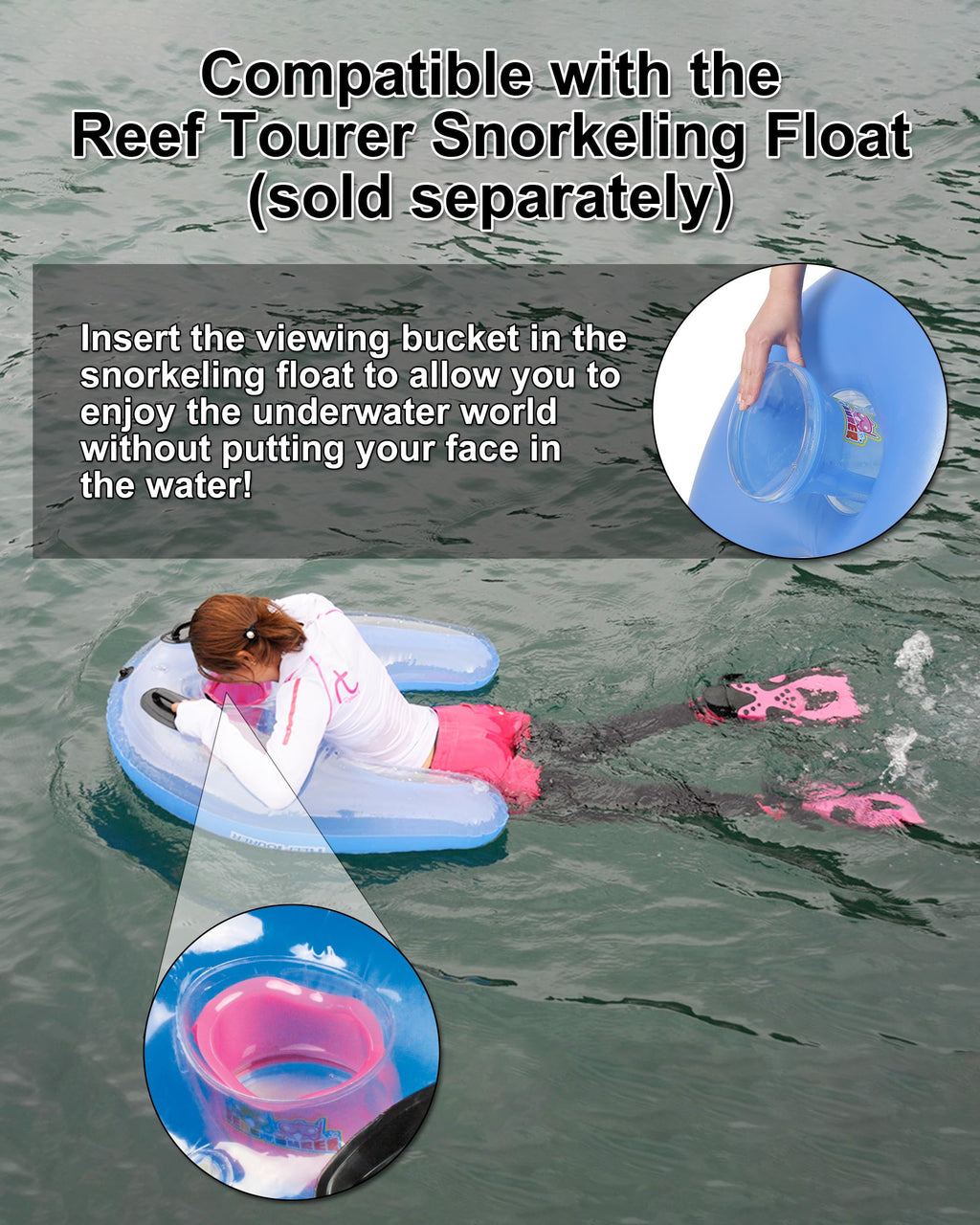 Reef Tourer Underwater Snorkeling Viewing Bucket, Blue