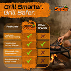 Adventure Seeka Folding Campfire Grill - Portable Over-Fire Grill With Food-Safe Coating, Heavy Duty Steel, Compact With Folding