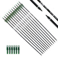 Tiger Archery 30Inch Carbon Arrow Practice Hunting Arrows With Removable Tips For Compound & Recurve Bow(Pack Of 12) (Deep Green
