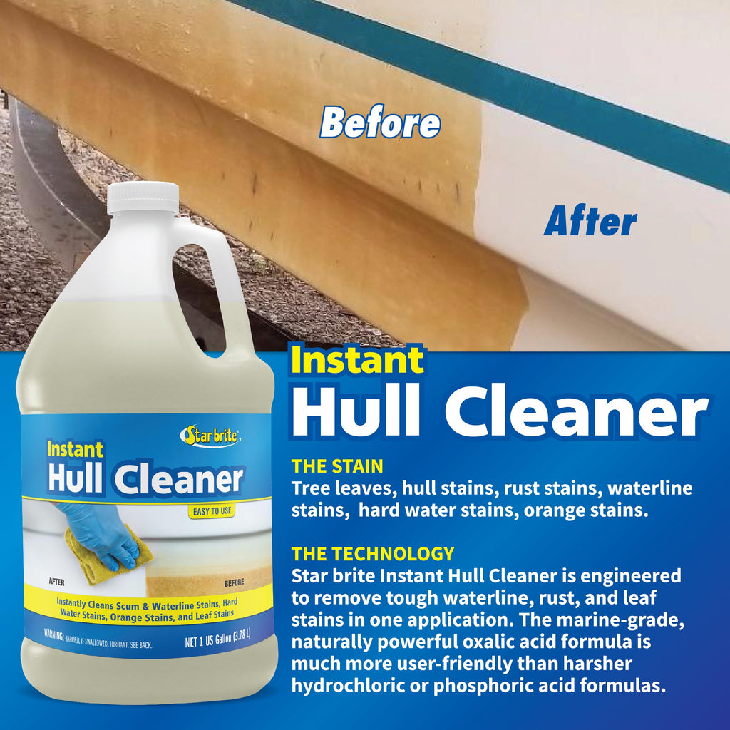 Star Brite Instant Hull Cleaner - Easily Remove Stains, Scum Lines & Grime For Boat Hulls, Fiberglass, Plastic & Painted Surface