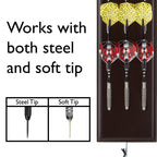 Viper Dart Caddy Solid Wood Wall Mounted Dart Holder / Stand, Displays 4 Sets Of Steel Or Soft Tip Darts, For All Sisal & Electr