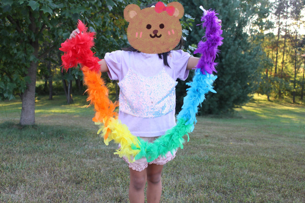 Kids Feather Boa 25 Gram, 4 Feet Long Chandelle Feather Boa, Great For Party, Wedding, Halloween Costume, Christmas Tree, Decora