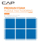 Cap Barbell 1/2-Inch Interlocking Eva Foam Exercise Puzzle Mats - 1 Pack | 24'' X 24'' X 1/2'' | Diamond Pattern - Blue