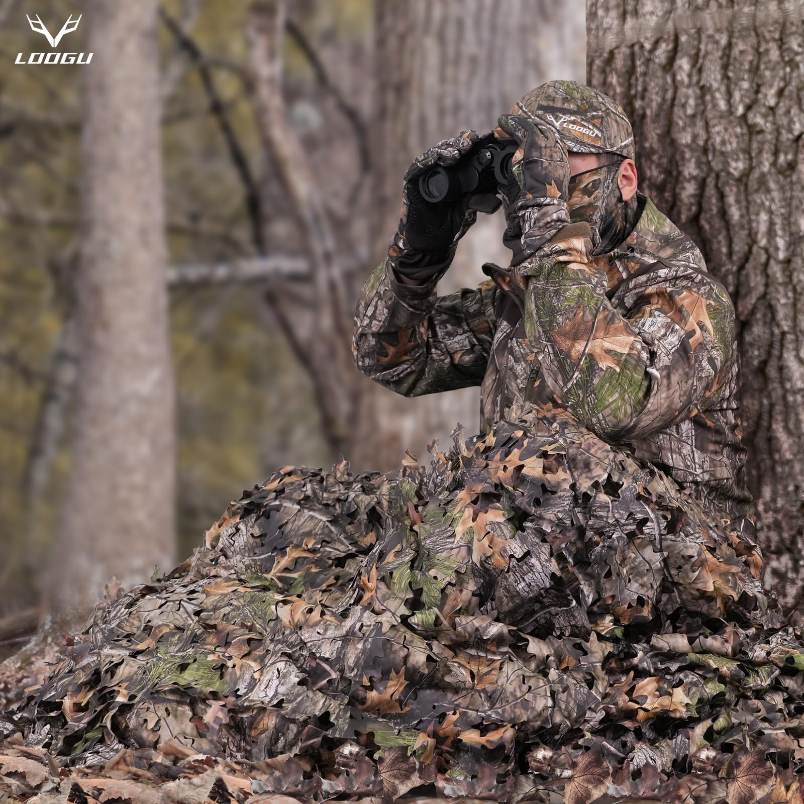 Loogu Camo Netting, Camouflage Netting For Sunshade, Camping, Shooting And Hunting And Many More (6.5X26Ft, 2Mx8M)