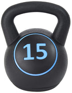 Sporzon! Wide Grip Kettlebell Exercise Fitness Weight, Set Of 3, Includes 5 Lbs, 10 Lbs, 15 Lbs, Multicolor