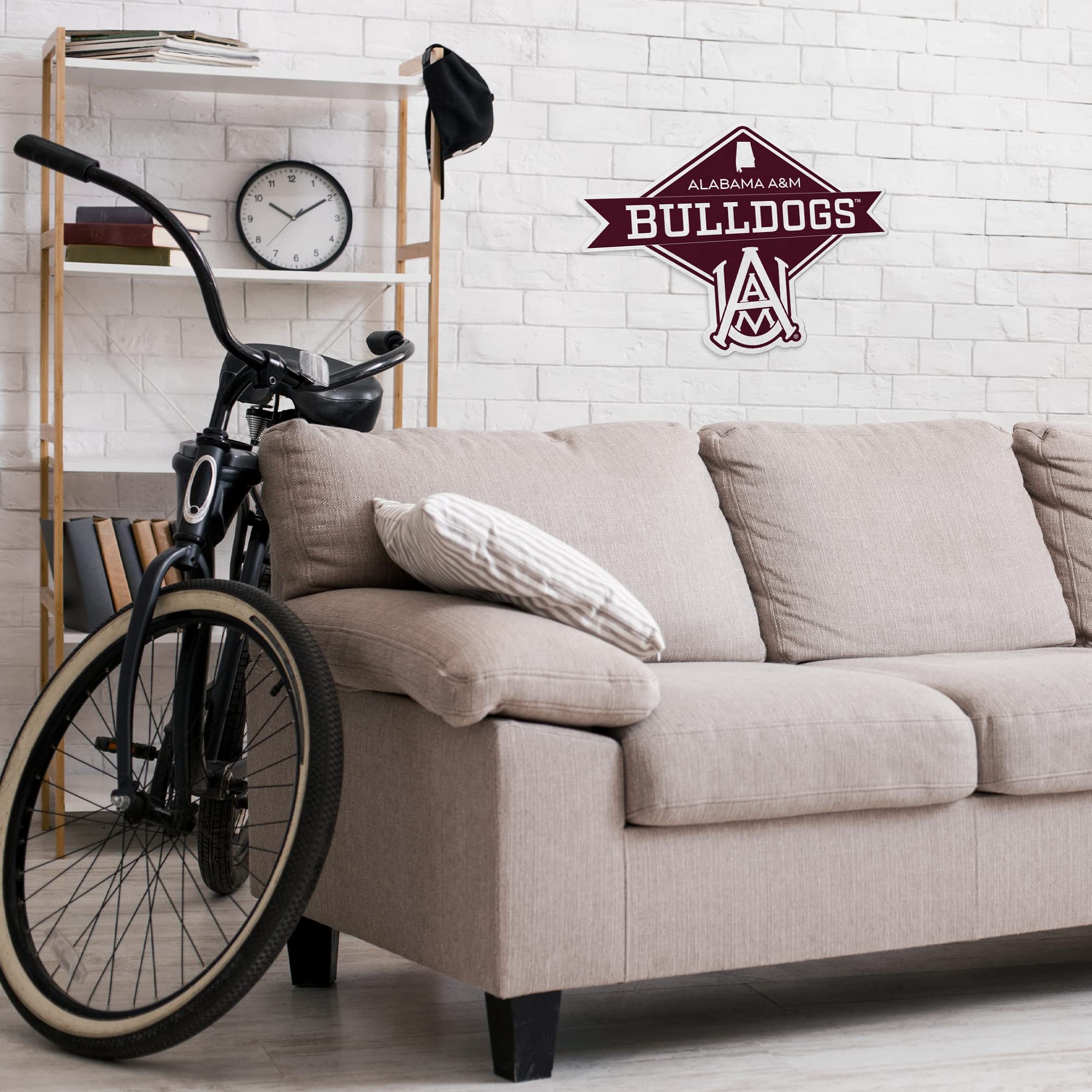 Rico Industries Ncaa Alabama A&M Bulldogs Diamond Shape Cut Pennant - Home And Living Room D  Cor - Soft Felt Ez To Hang 18X0.10