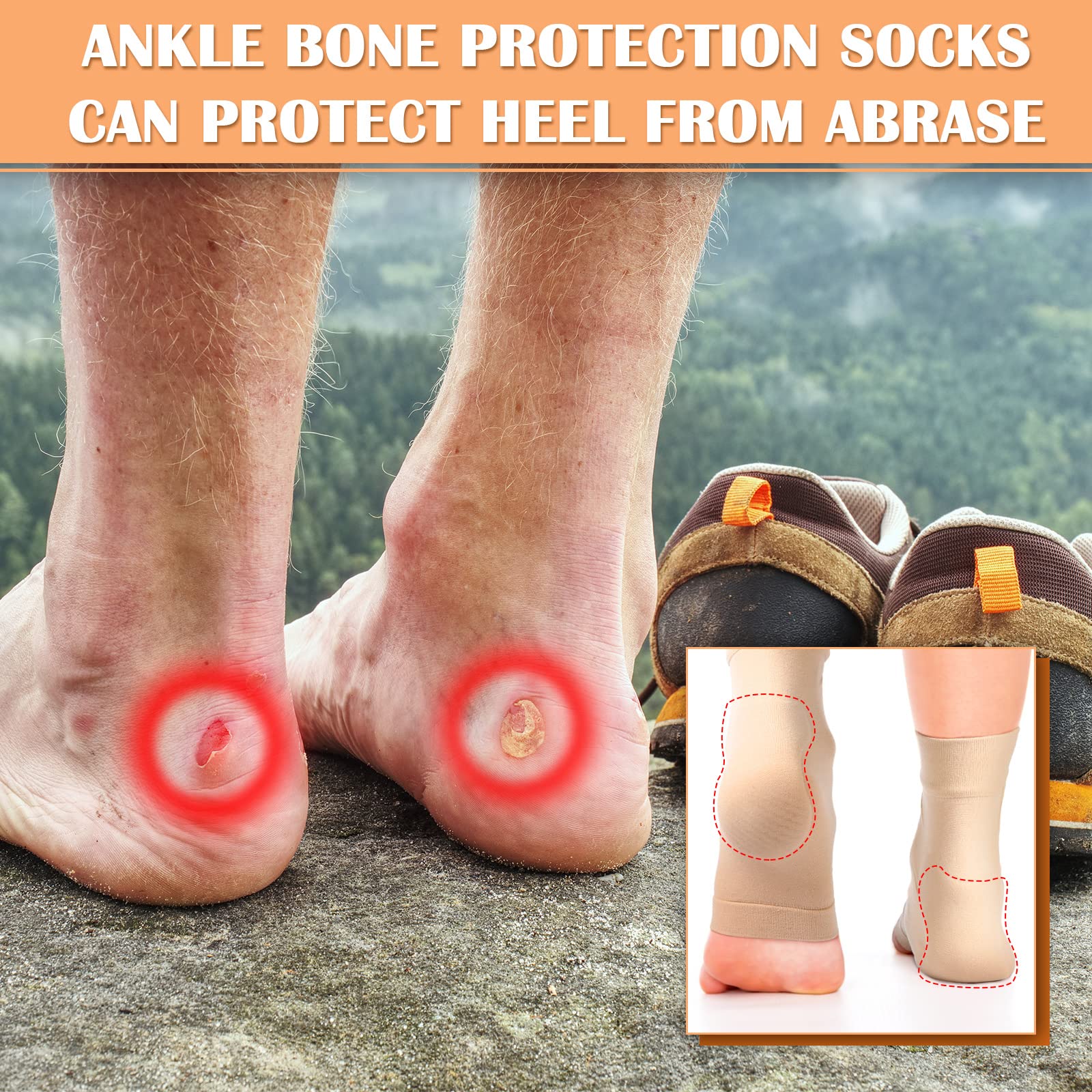 2 Pairs Padded Skate Socks Ankle Protector Ice Skating Boots Socks Skate Ankle Guards Ankle Sleeve Pad For Boots, Skates, Splint