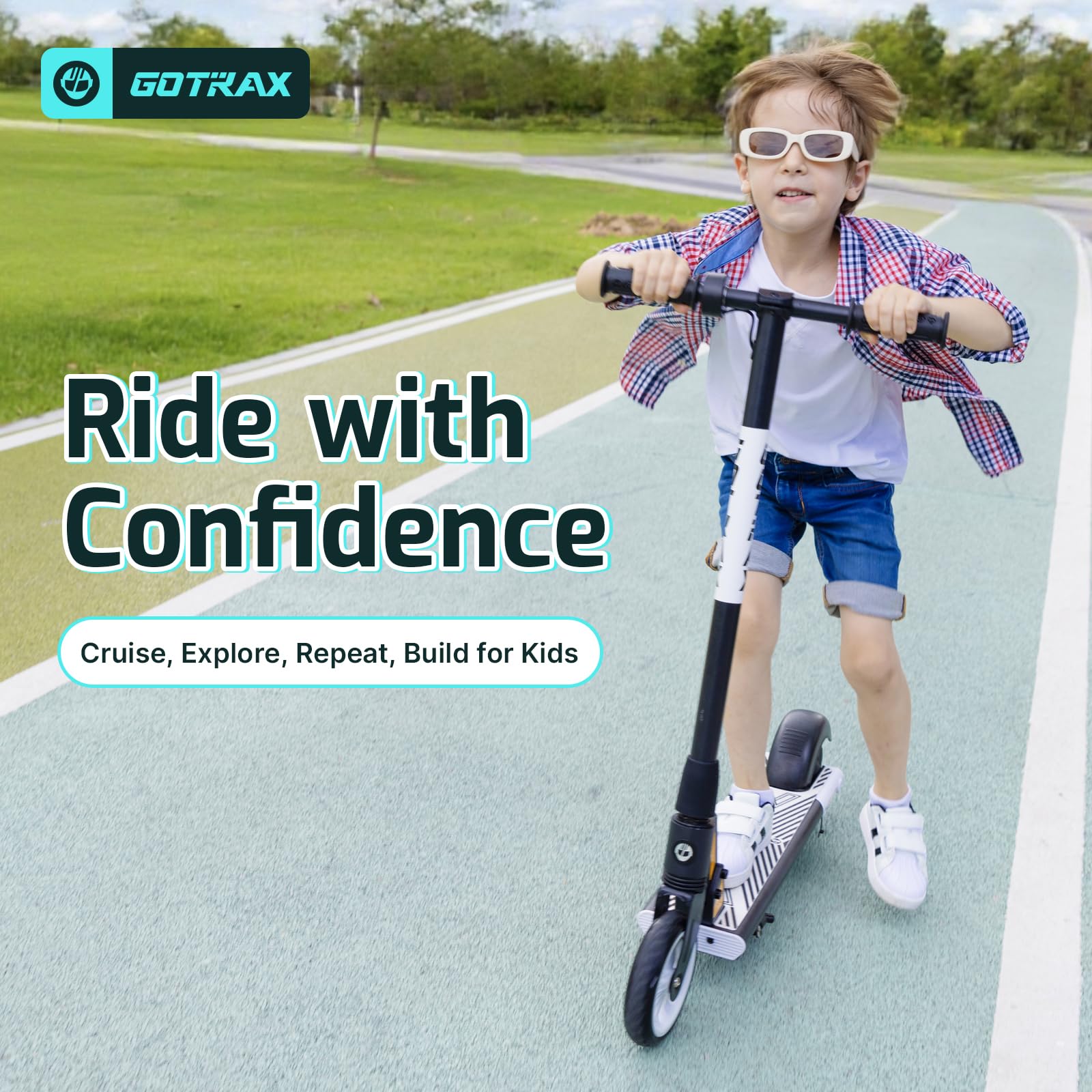 Gotrax GKS Mini Electric Scooter for Kids 6-12, Max 3.75 Miles & 7.5 Mph by 150W Motor, 6 Wheel, Thumb Control Easy to Ride &