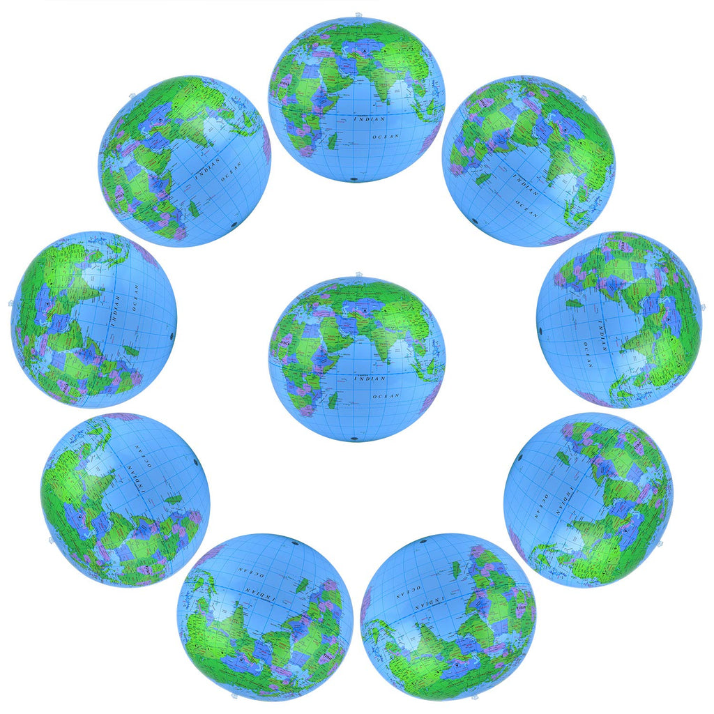 Coopay 10 Pack Inflatable Globe Pvc World Globe Inflatable Earth Beach Ball For Beach Playing Or Teaching
