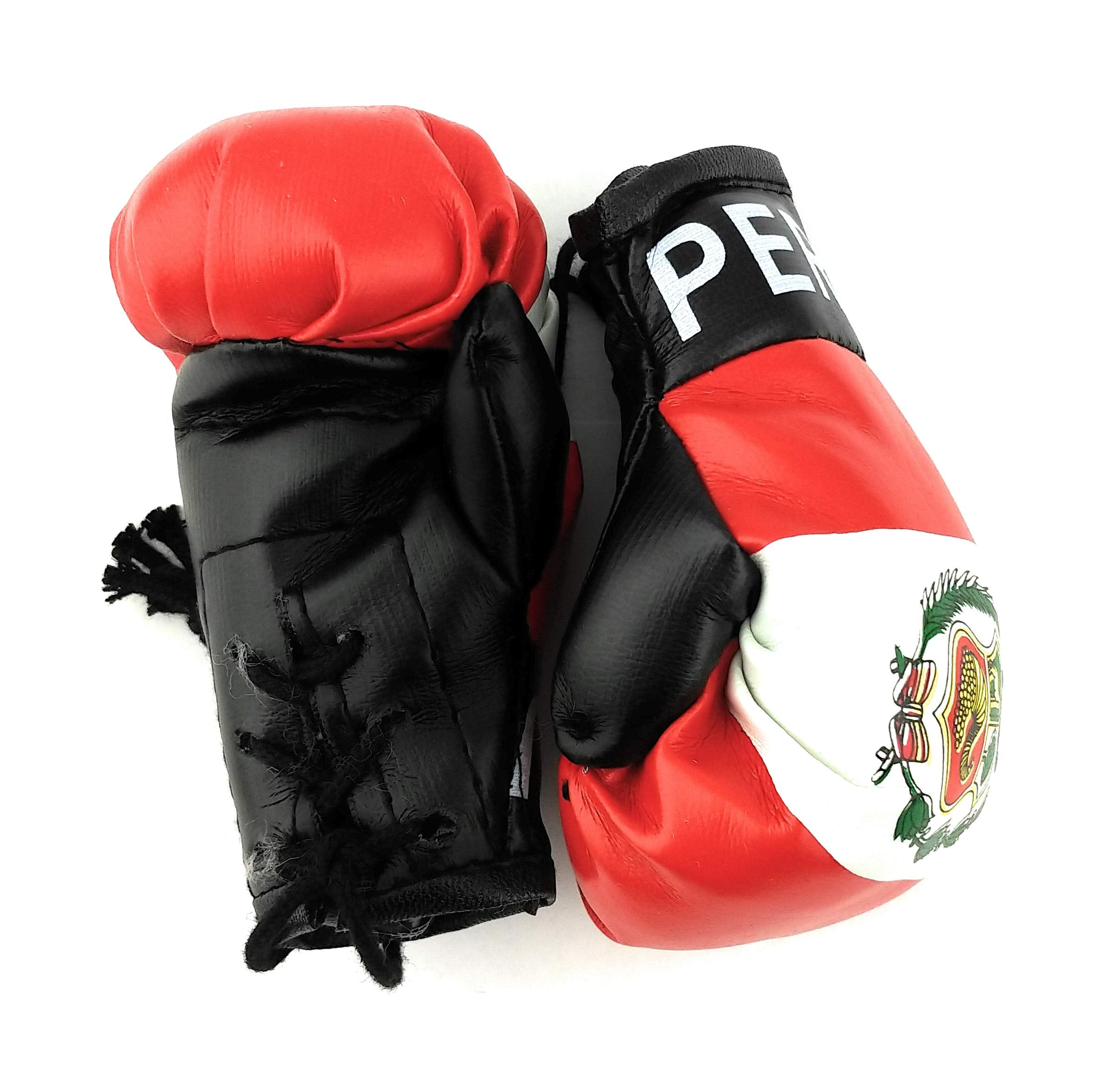 Red Hat Ent Hanging Car Mirror Mini Boxing Gloves (Peru)